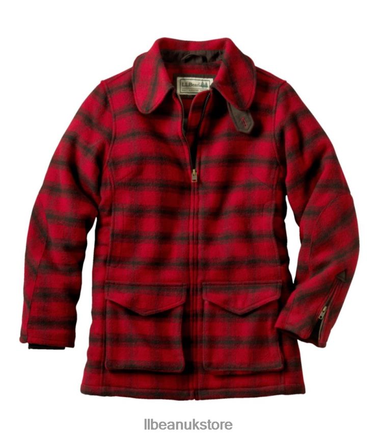 Outerwear L.L.Bean Maine Guide Wool Parka Red/Black Plaid Women 0VRR66940