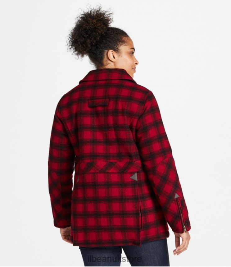 Outerwear L.L.Bean Maine Guide Wool Parka Red/Black Plaid Women 0VRR66940