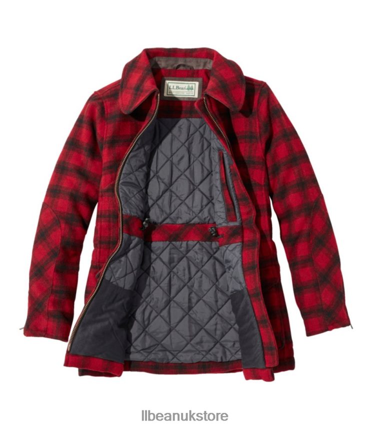 Outerwear L.L.Bean Maine Guide Wool Parka Red/Black Plaid Women 0VRR66940