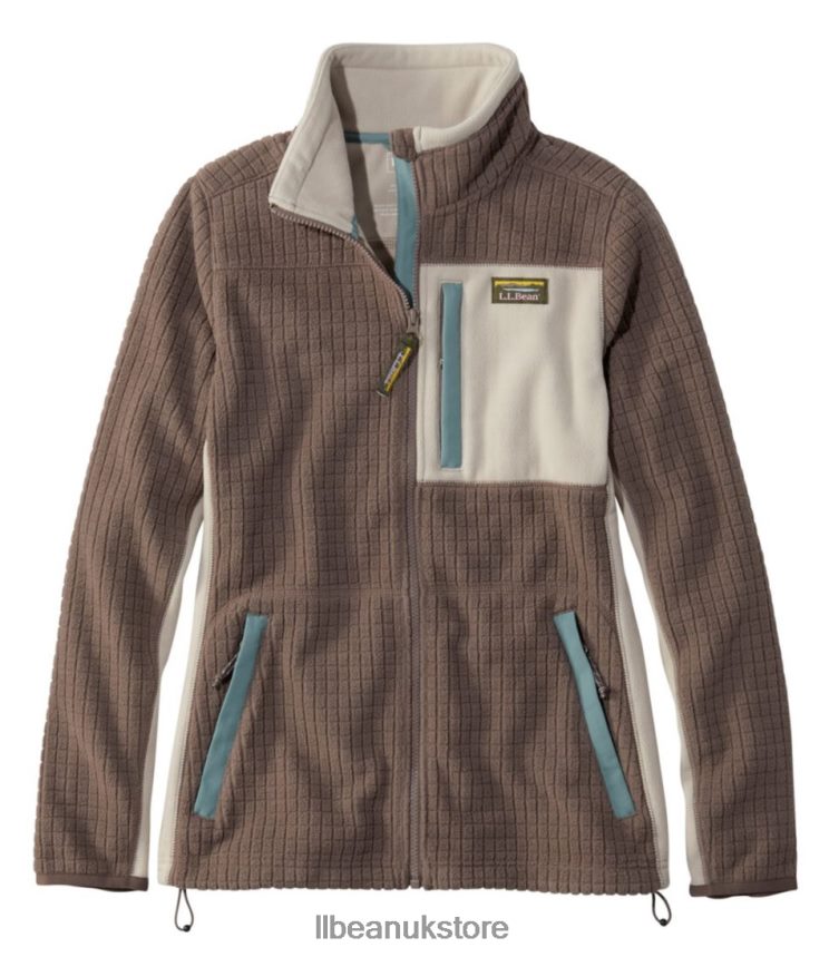 Outerwear L.L.Bean Mountain Classic Windproof Fleece Jacket Taupe Brown/Gray Birch Women 0VRR663601