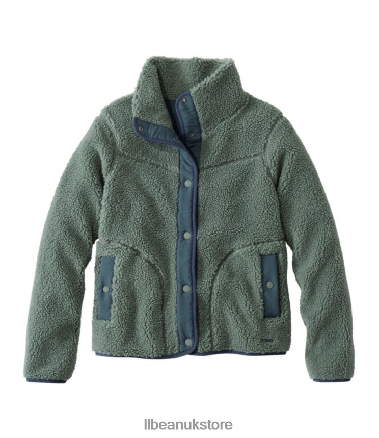 Outerwear L.L.Bean Sherpa Fleece Jacket Sea Green Women 0VRR667218