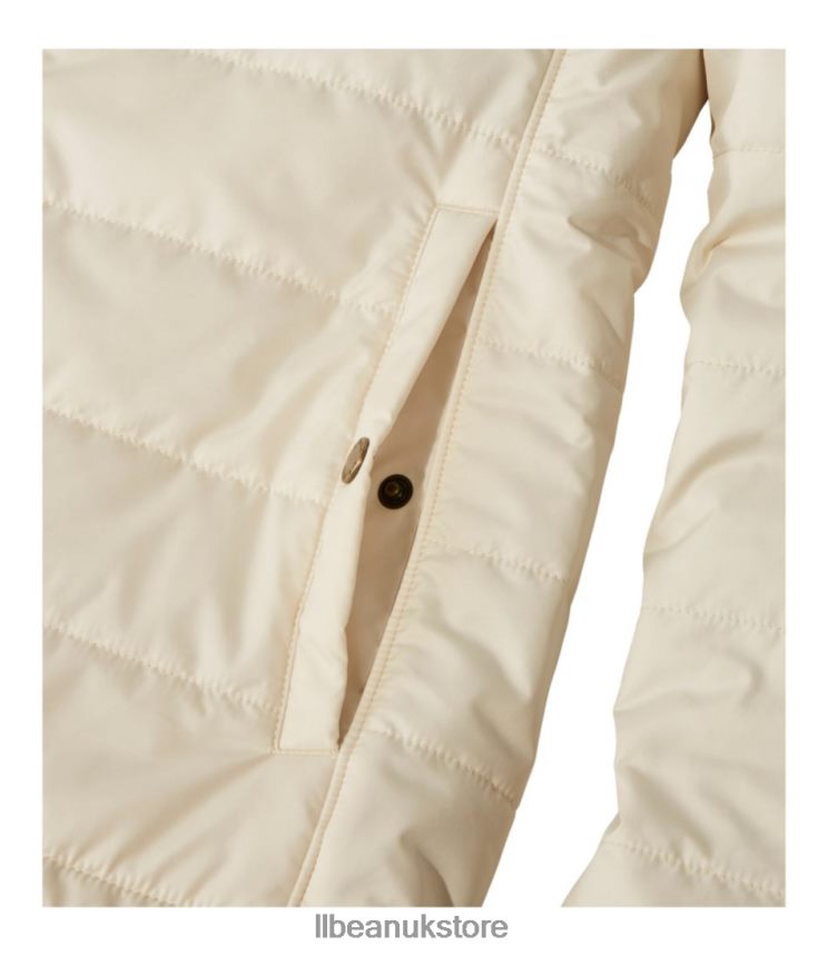 Outerwear L.L.Bean Mountain Classic Puffer Hooded Jacket Taupe Brown/Gray Birch Women 0VRR66862