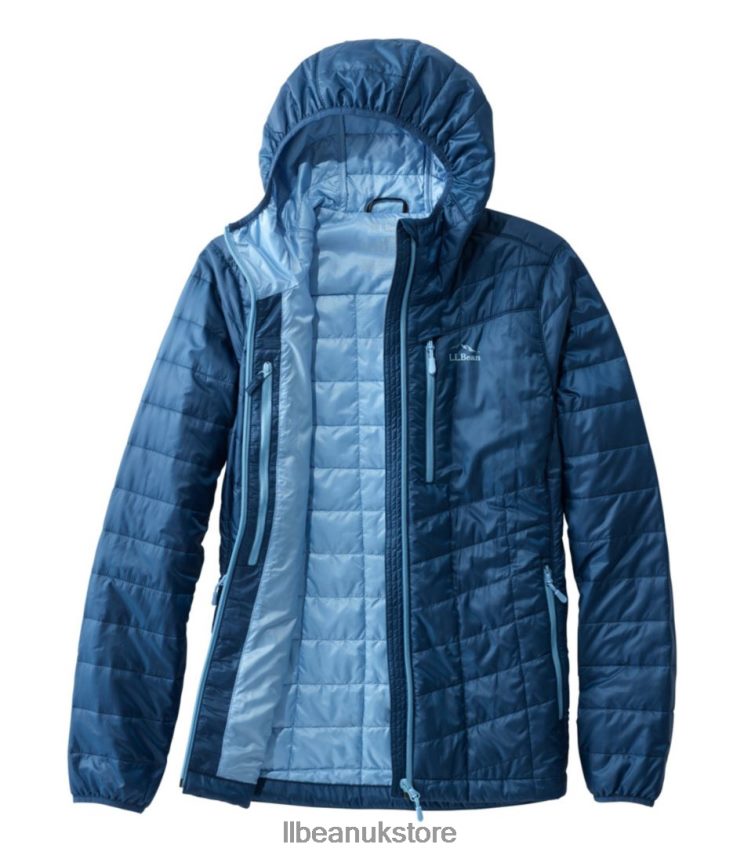 Outerwear L.L.Bean PrimaLoft Packaway Hooded Jacket Dark Marine Blue Women 0VRR665064