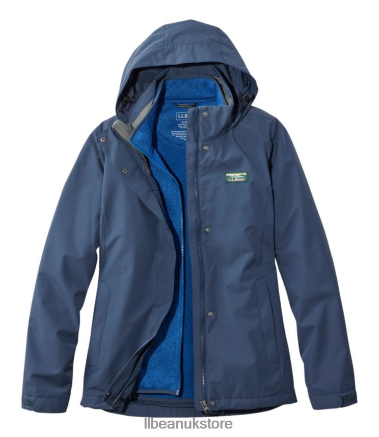 Outerwear L.L.Bean Sweater Fleece 3-in-1 Jacket Carbon Navy/Ocean Blue Women 0VRR665078