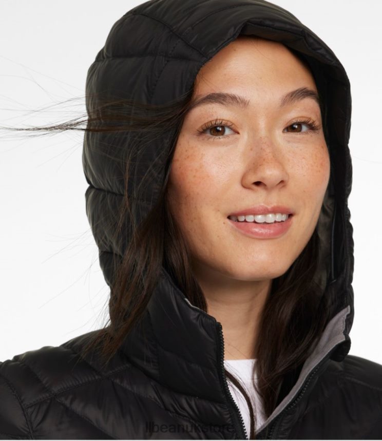 Outerwear L.L.Bean Ultralight 850 Down Hooded Coat Gunmetal Gray Women 0VRR666052