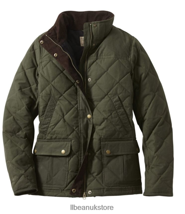 Outerwear L.L.Bean Upcountry Waxed-Cotton Down Jacket Loden Women 0VRR66895