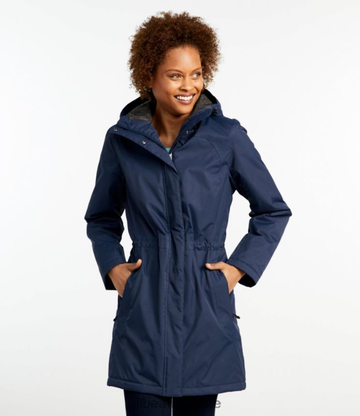 Outerwear L.L.Bean Winter Warmer Coat Nautical Navy Women 0VRR66845