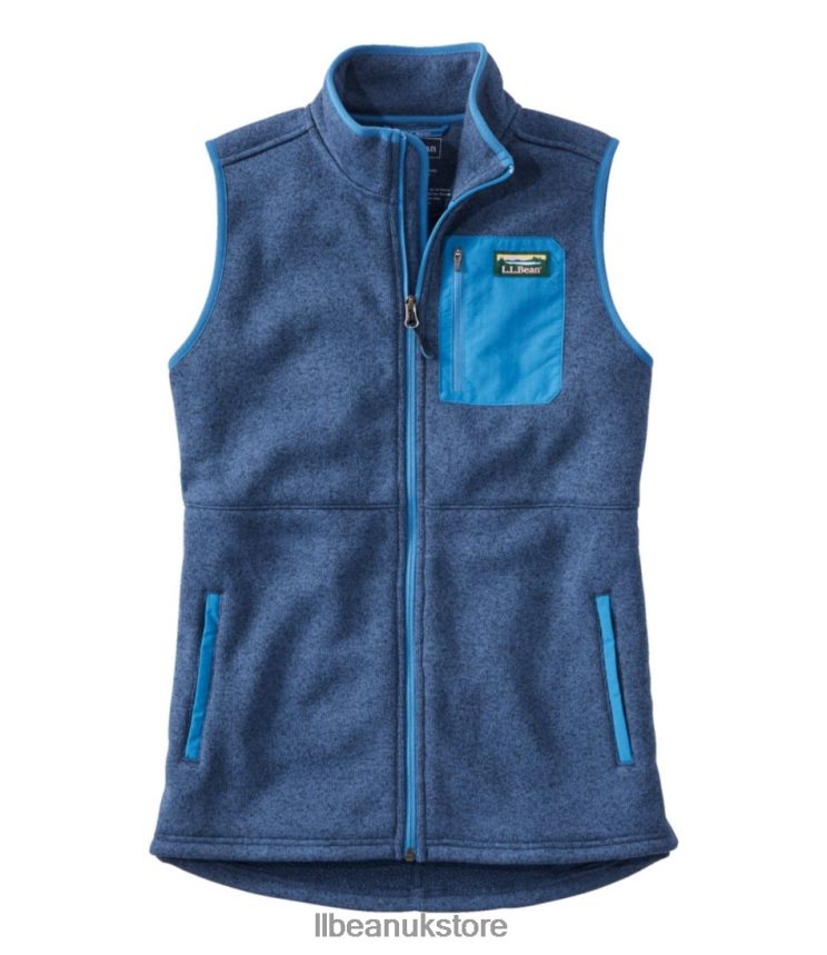 Outerwear L.L.Bean Sweater Fleece Long Vest Mallard Blue Women 0VRR664867