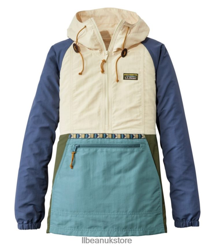 Outerwear L.L.Bean Mountain Classic Anorak Natural/Mineral Blue Women 0VRR66825