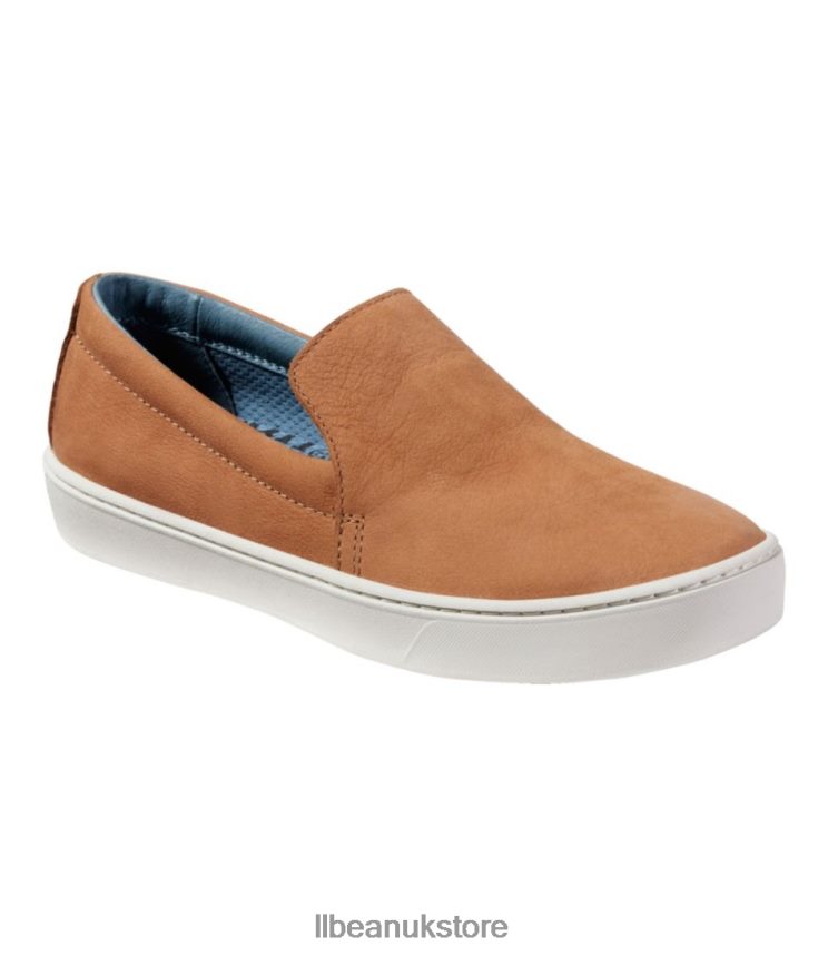 Footwear L.L.Bean Eco Bay Leather Slip-Ons Light Coffee/Slate Blue Women 0VRR663753