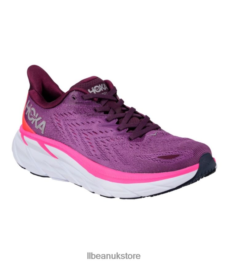 Footwear L.L.Bean HOKA Clifton 8 Running Shoes Grape Wine/Beautyberry Women 0VRR661069