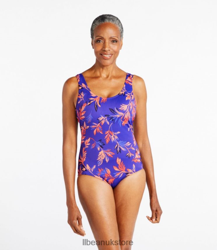 Clothing L.L.Bean BeanSport Swimwear Cobalt Botanical Women 0VRR667182
