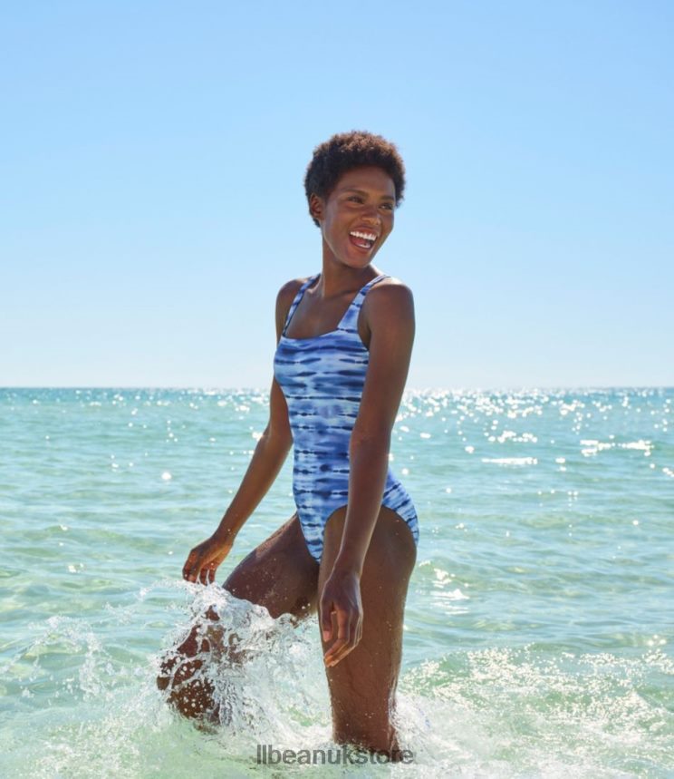 Clothing L.L.Bean New Currents Swimwear Darkest Navy Smudge Camo Women 0VRR667200