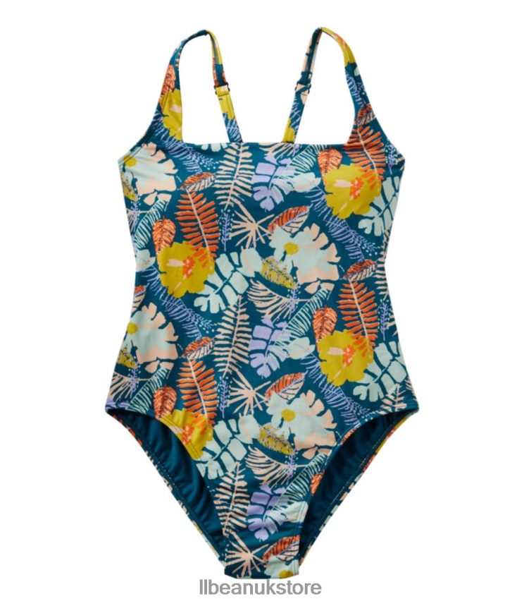 Clothing L.L.Bean New Currents Swimwear Multi Palms Women 0VRR66387