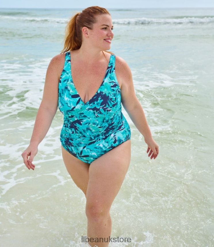 Clothing L.L.Bean Shaping Swimwear Darkest Navy/Beach Glass Floral Women 0VRR663162