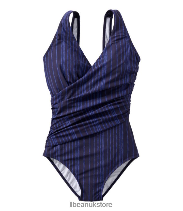 Clothing L.L.Bean Shaping Swimwear Darkest Navy Leaves Women 0VRR666517