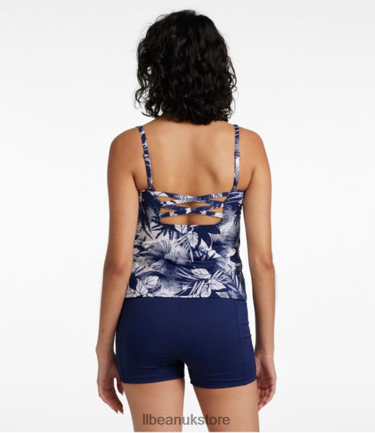 Clothing L.L.Bean New Currents Swimwear Darkest Navy Smudge Camo Women 0VRR666556